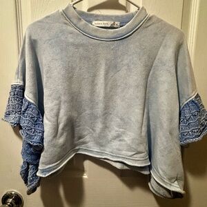 NWOT Altar'd State Blue Cropped Top Size M
